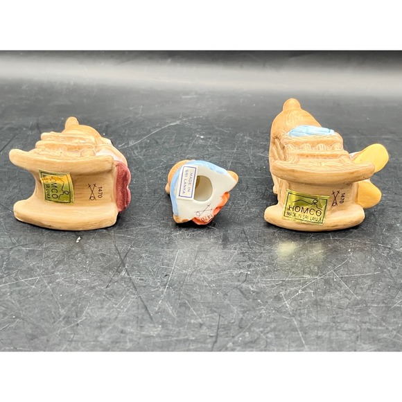 Vtg Set of 3 Homco Porcelain Teddy Bear Family Figurines Mother Father Baby 2.5" - Picture 6 of 6